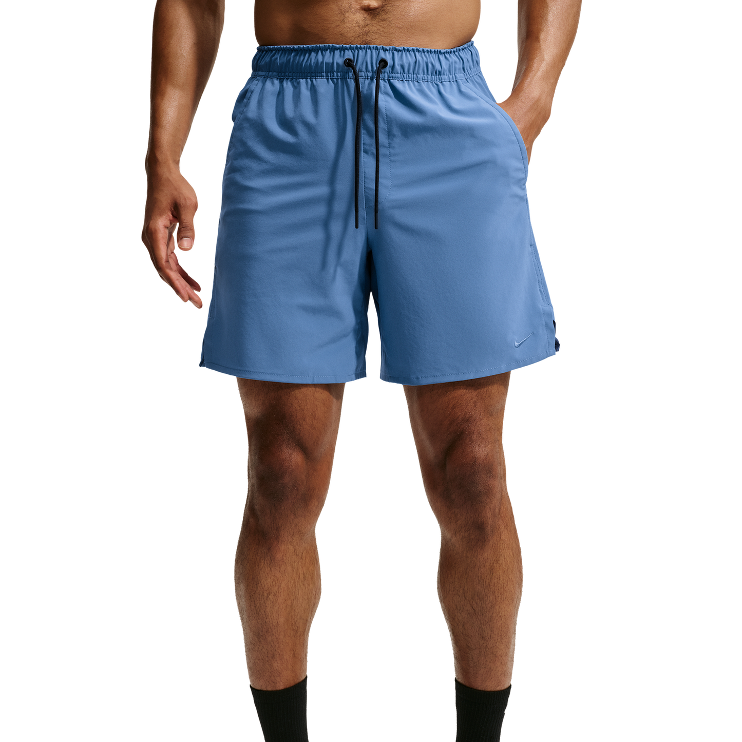 Nike Dri-FIT Unlimited Woven 7 Inch Shorts - Men's - Black/Indigo Storm/Indigo Storm