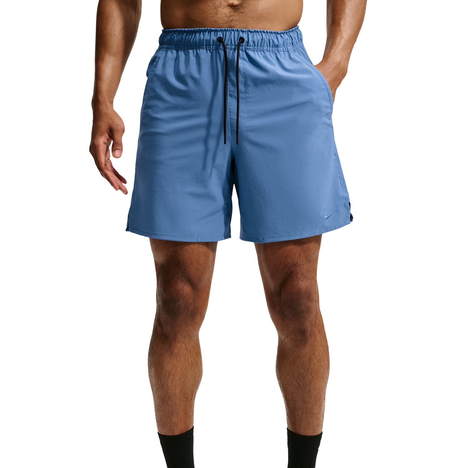 Nike Dri-FIT Unlimited Woven 7 Inch Shorts - Men's - Black/Indigo Storm/Indigo Storm