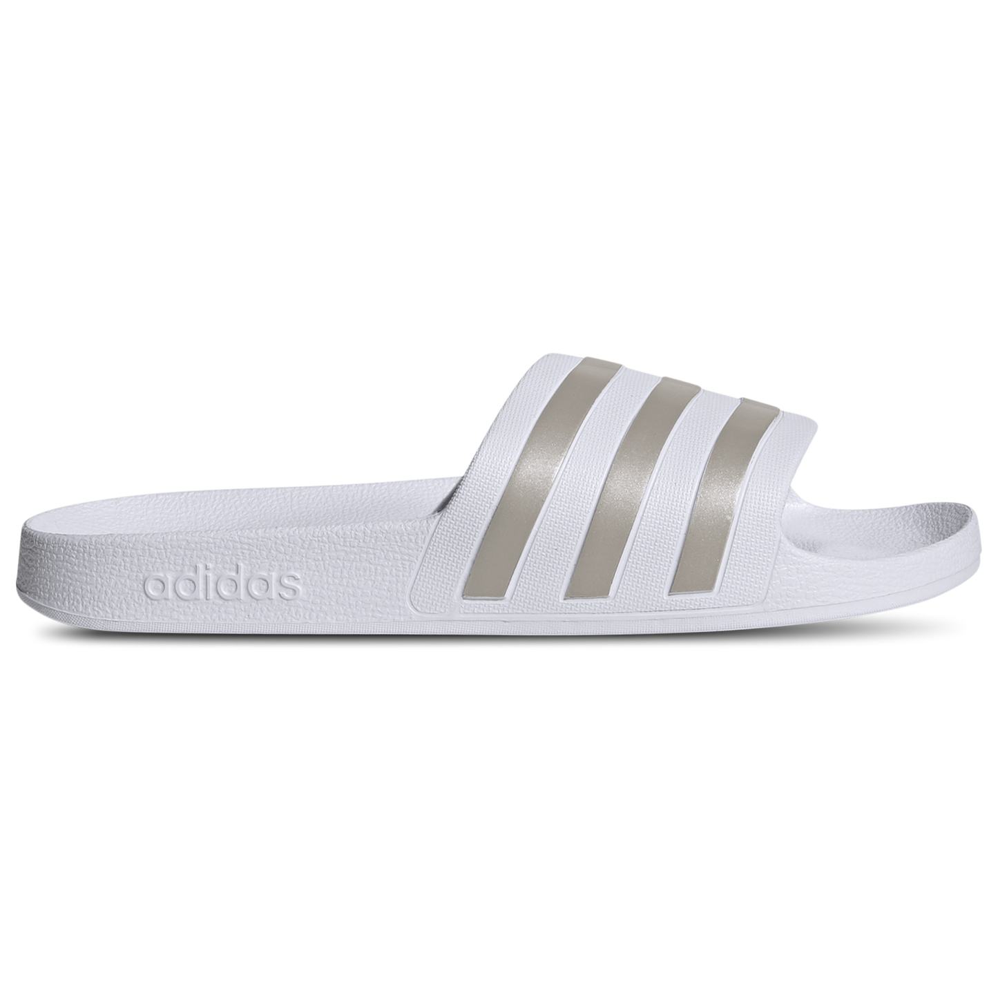 adidas Adilette Aqua Slides - Men's - Ftwr White/Ftwr White/Platin Met
