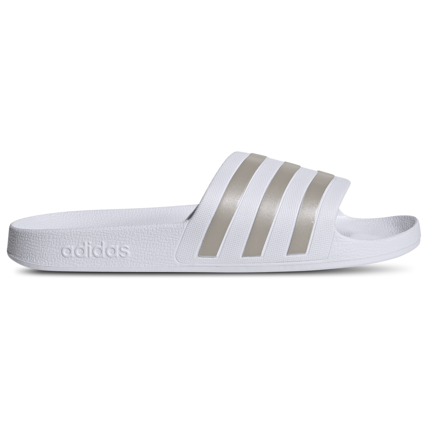 adidas Adilette Aqua Slides - Men's - Ftwr White/Ftwr White/Platin Met