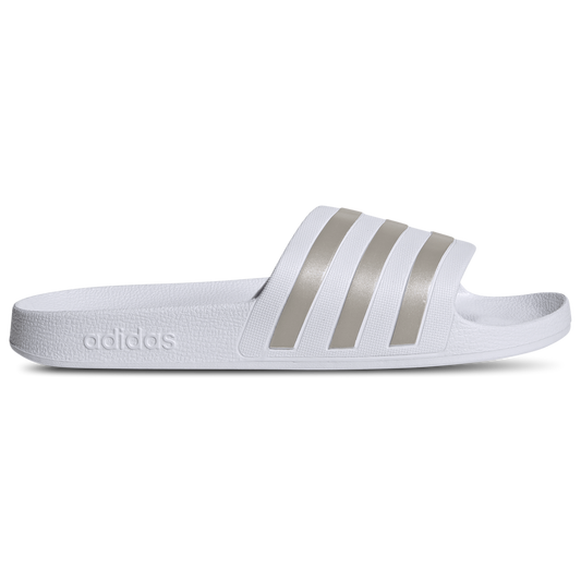 adidas Adilette Aqua Slides - Men's - Ftwr White/Ftwr White/Platin Met