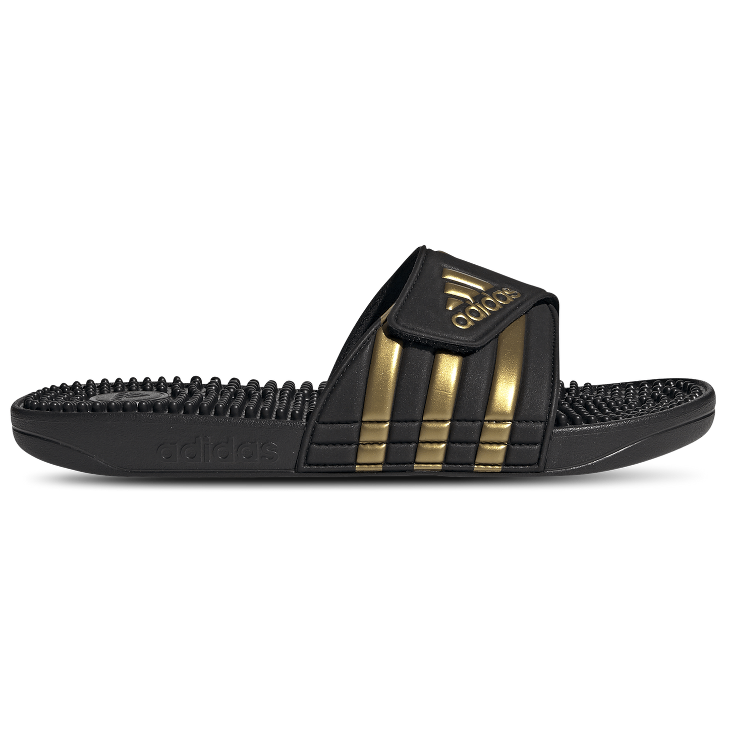 adidas Adissage Slides - Men's - Core Black/Gold Metallic/Core Black