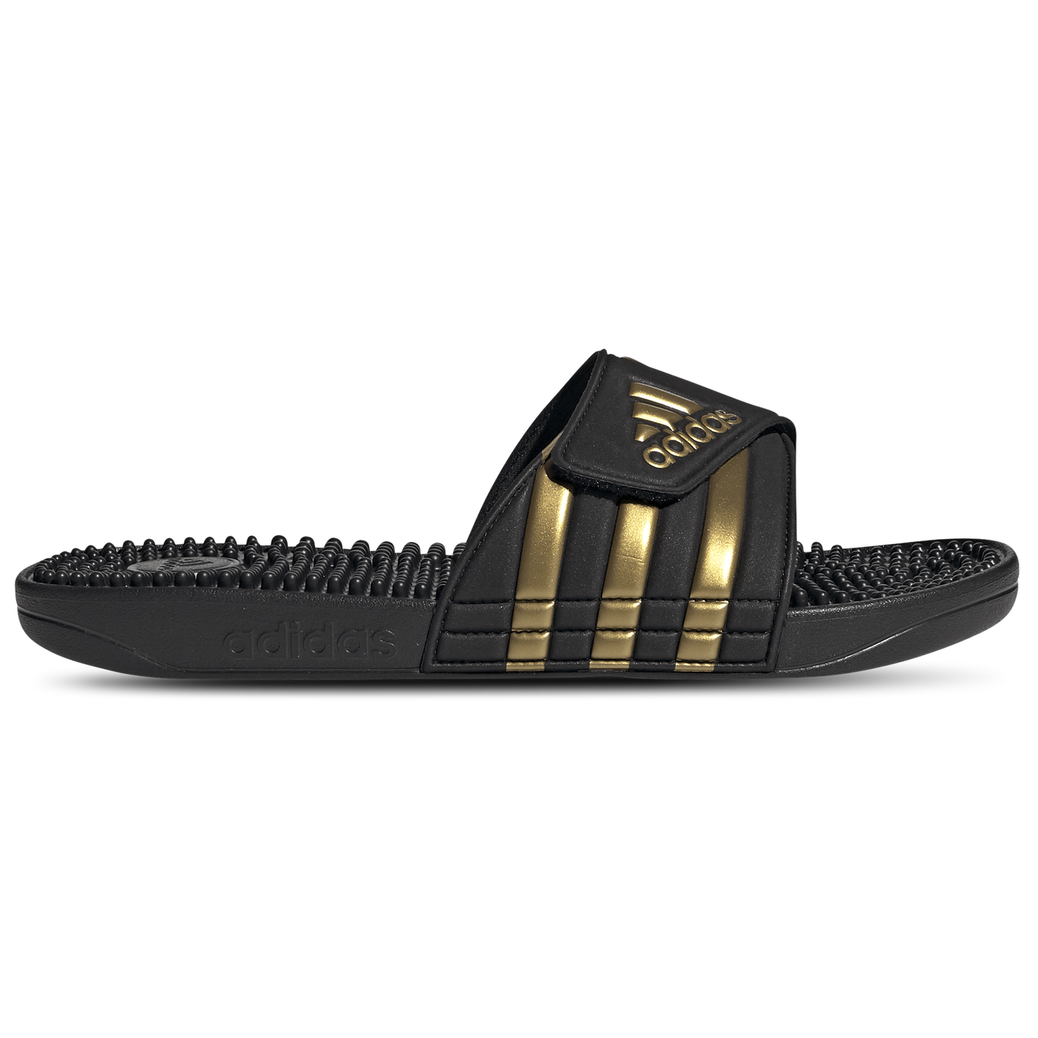 adidas Adissage Slides - Men's - Core Black/Gold Metallic/Core Black