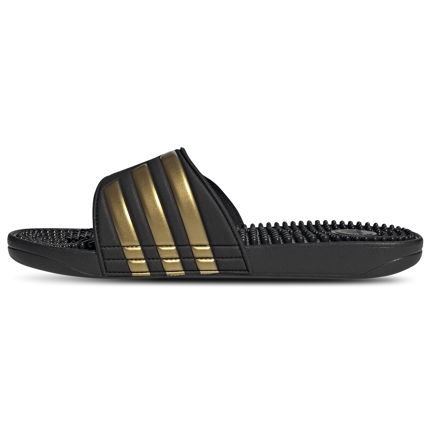 adidas Adissage Slides - Men's - Core Black/Gold Metallic/Core Black