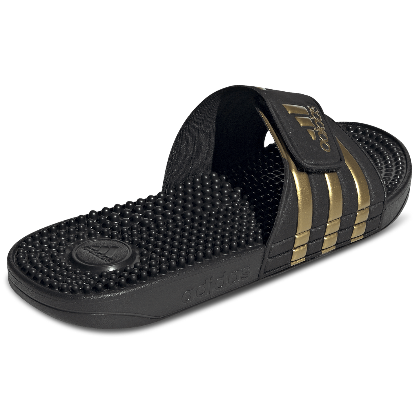 adidas Adissage Slides - Men's - Core Black/Gold Metallic/Core Black