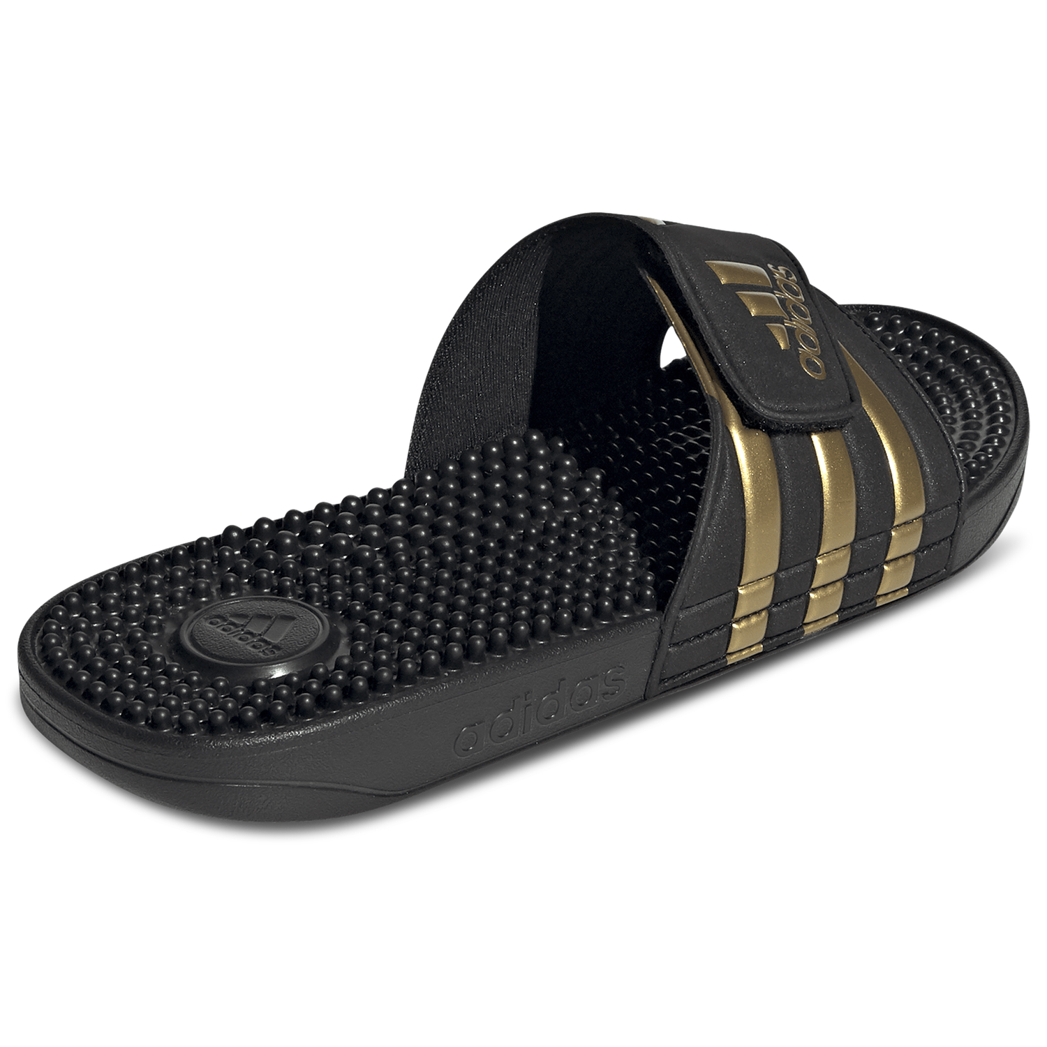 adidas Adissage Slides - Men's - Core Black/Gold Metallic/Core Black