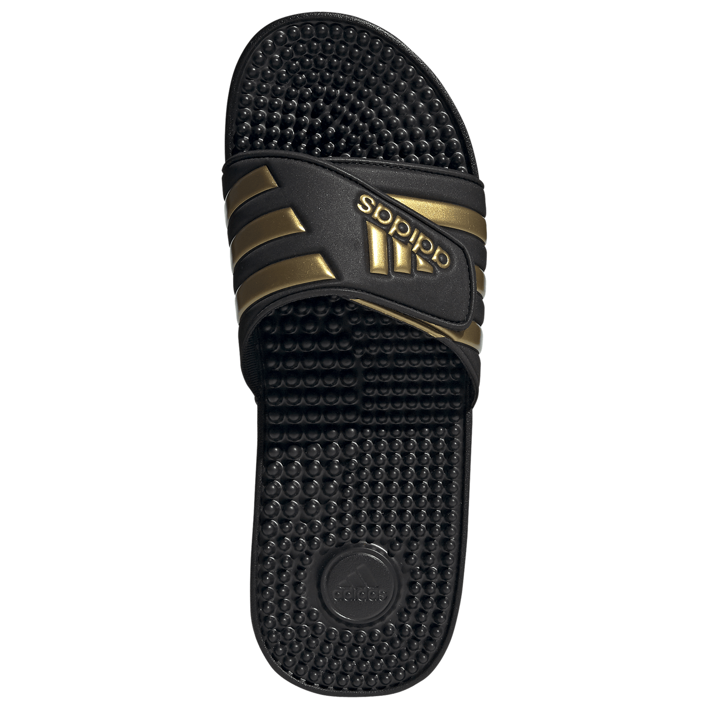 adidas Adissage Slides - Men's - Core Black/Gold Metallic/Core Black
