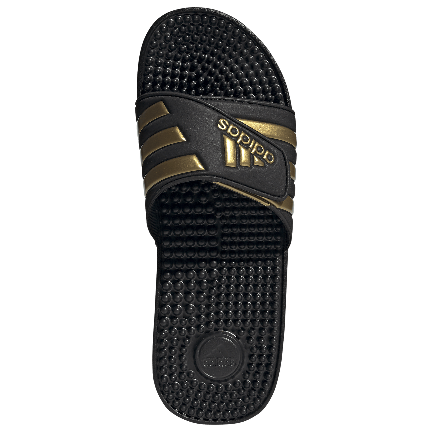 adidas Adissage Slides - Men's - Core Black/Gold Metallic/Core Black