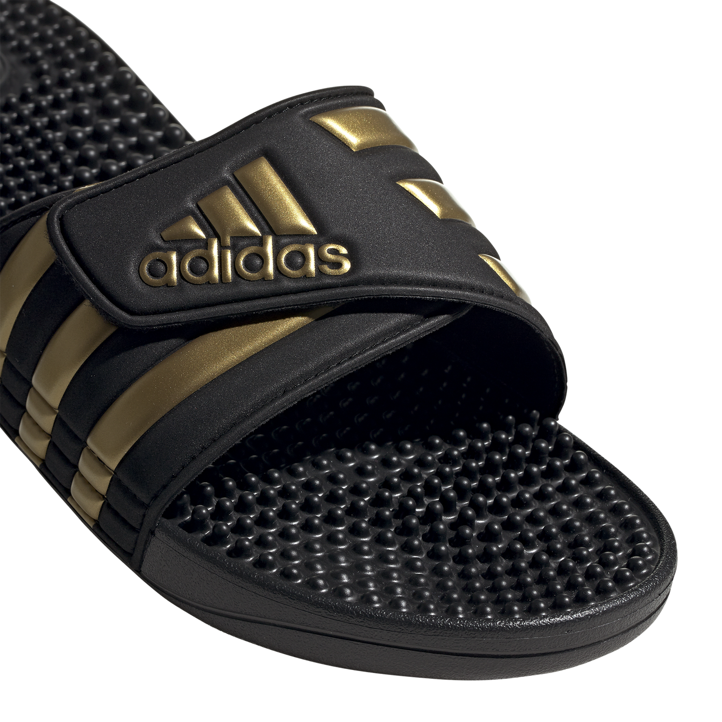 adidas Adissage Slides - Men's - Core Black/Gold Metallic/Core Black