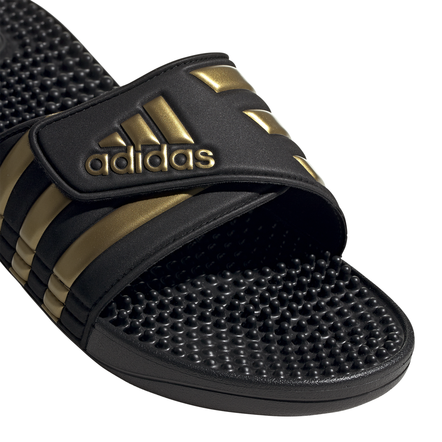 adidas Adissage Slides - Men's - Core Black/Gold Metallic/Core Black