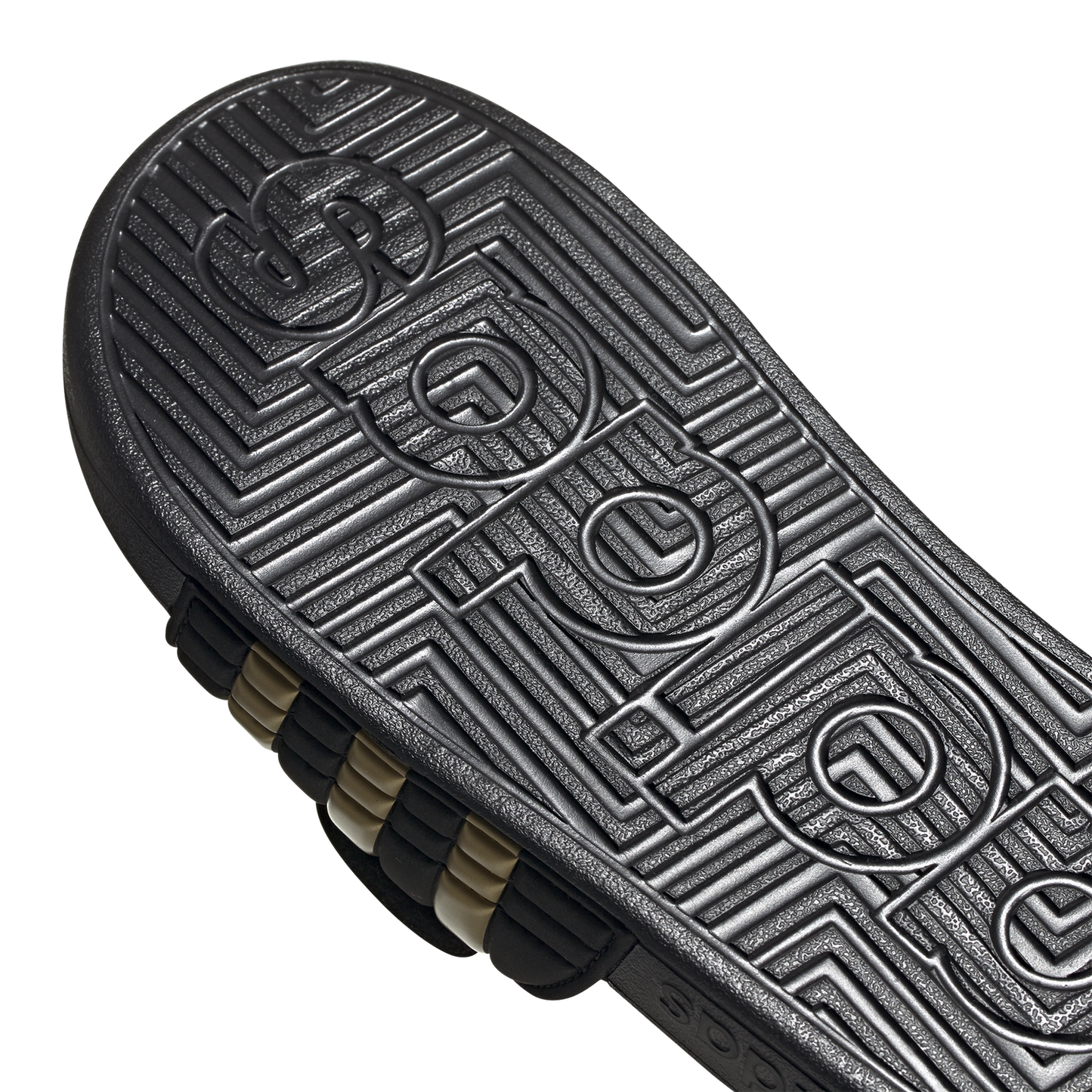 adidas Adissage Slides - Men's - Core Black/Gold Metallic/Core Black