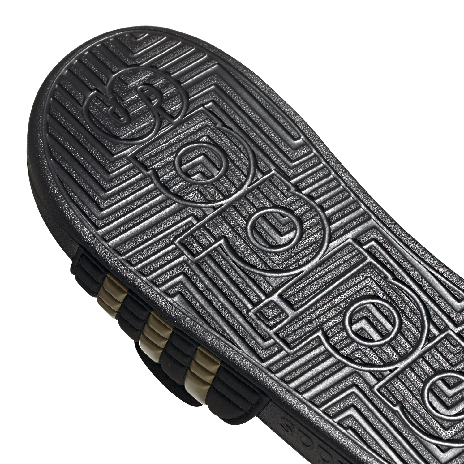 adidas Adissage Slides - Men's - Core Black/Gold Metallic/Core Black