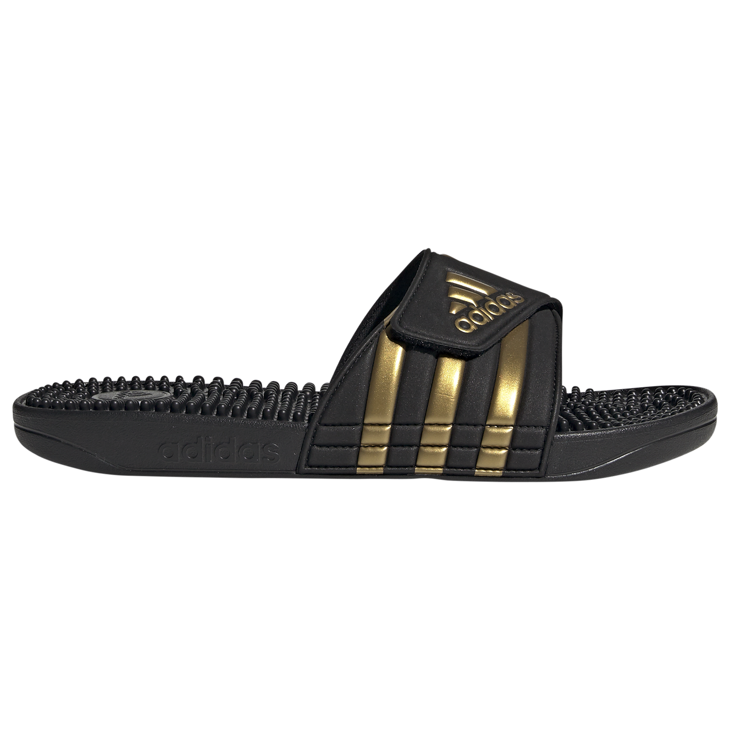 adidas Adissage Slides - Men's - Core Black/Gold Metallic/Core Black