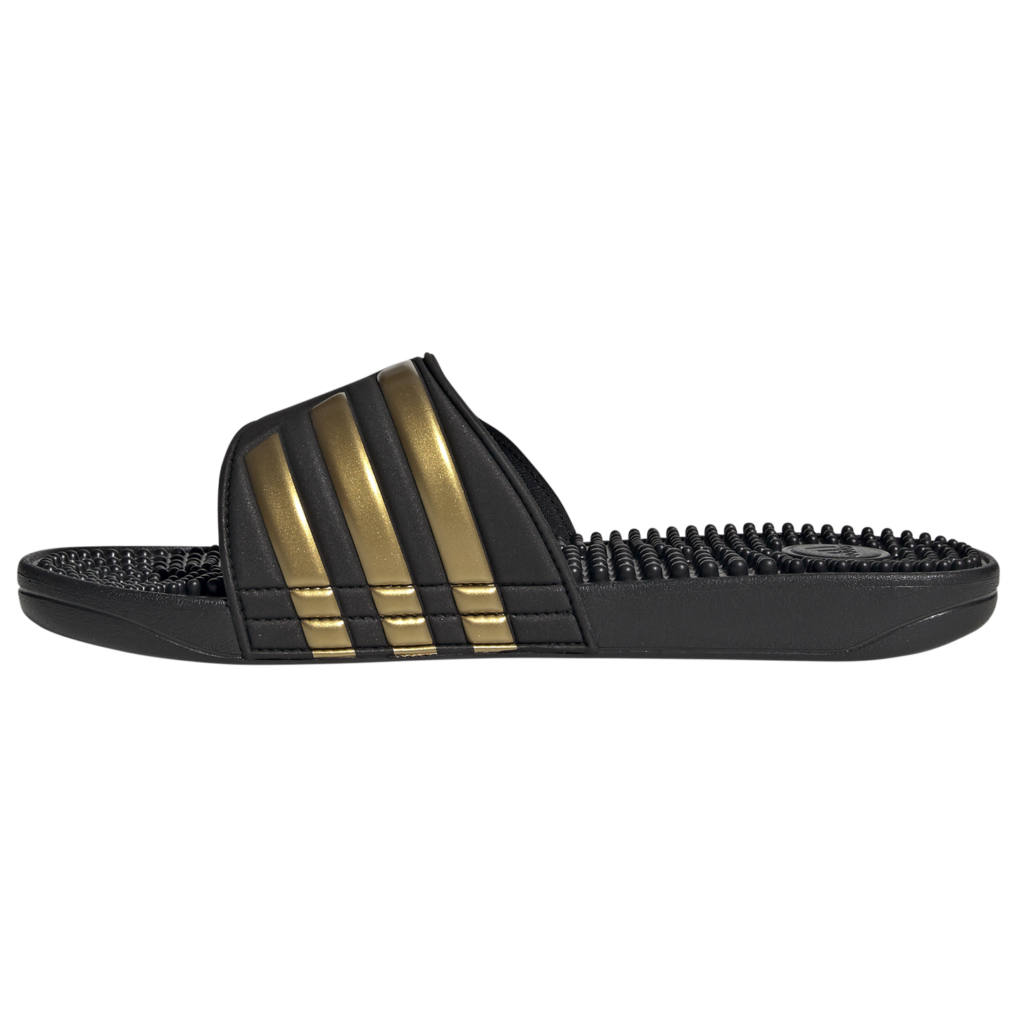 adidas Adissage Slides - Men's - Core Black/Gold Metallic/Core Black