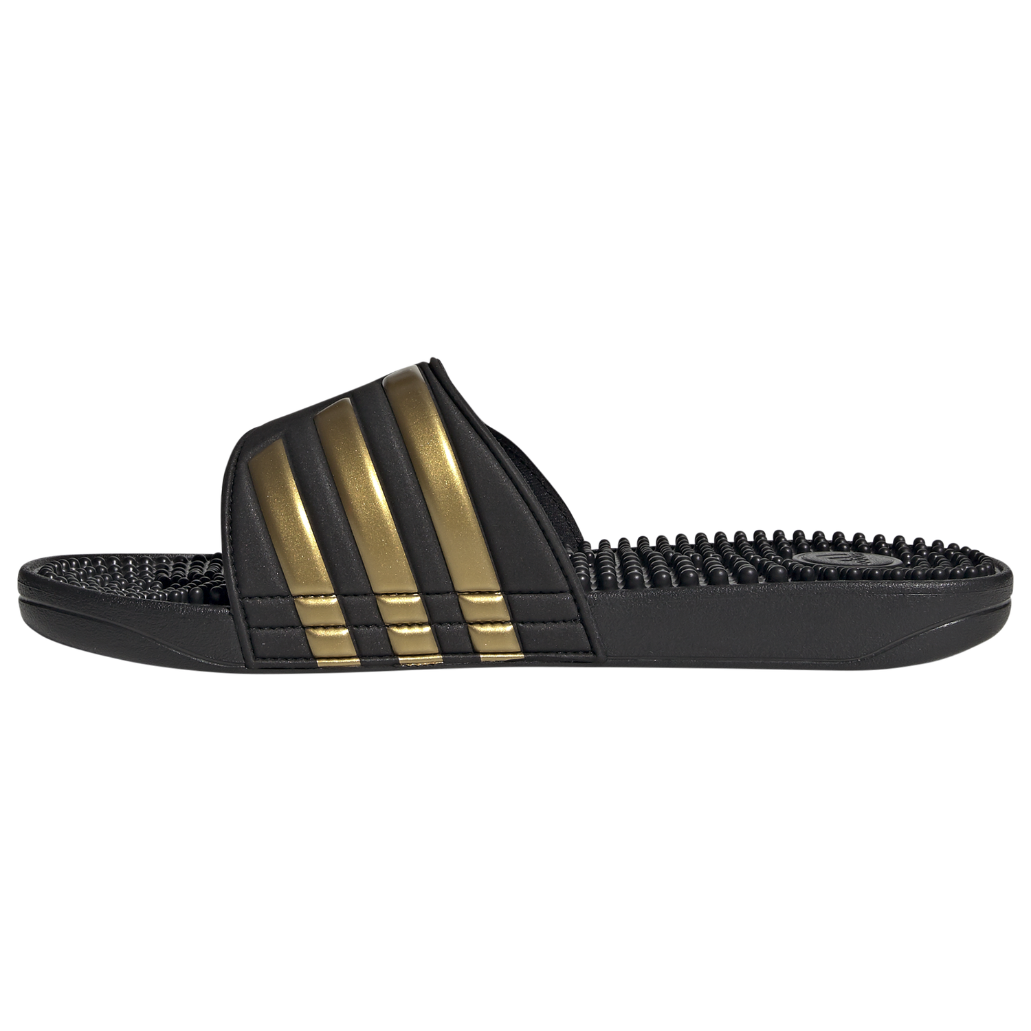 adidas Adissage Slides - Men's - Core Black/Gold Metallic/Core Black