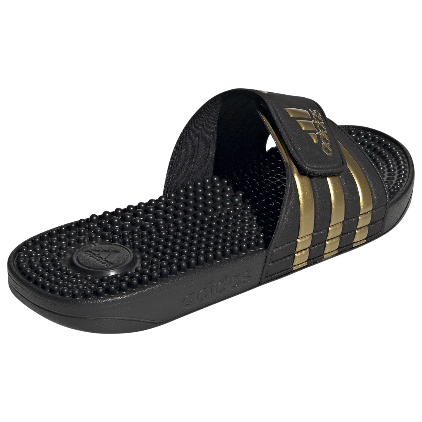 adidas Adissage Slides - Men's - Core Black/Gold Metallic/Core Black