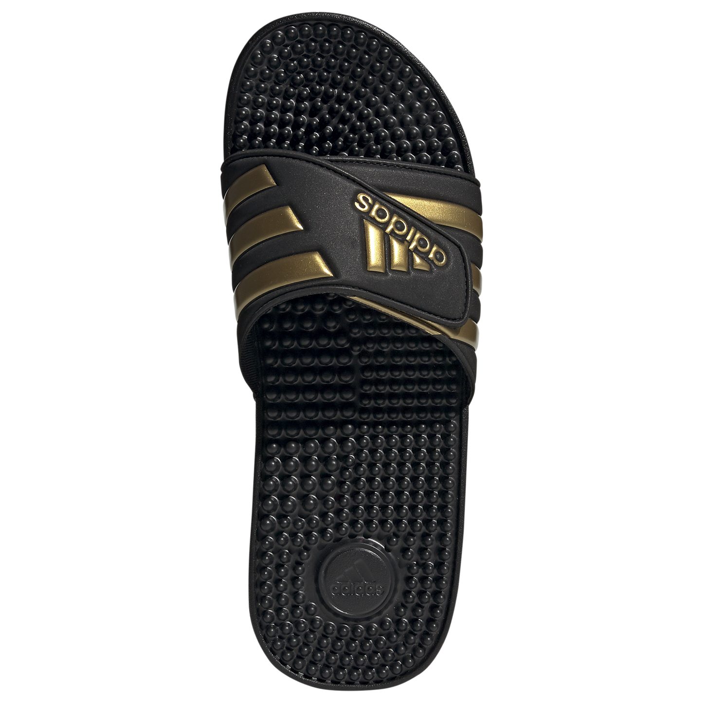 adidas Adissage Slides - Men's - Core Black/Gold Metallic/Core Black