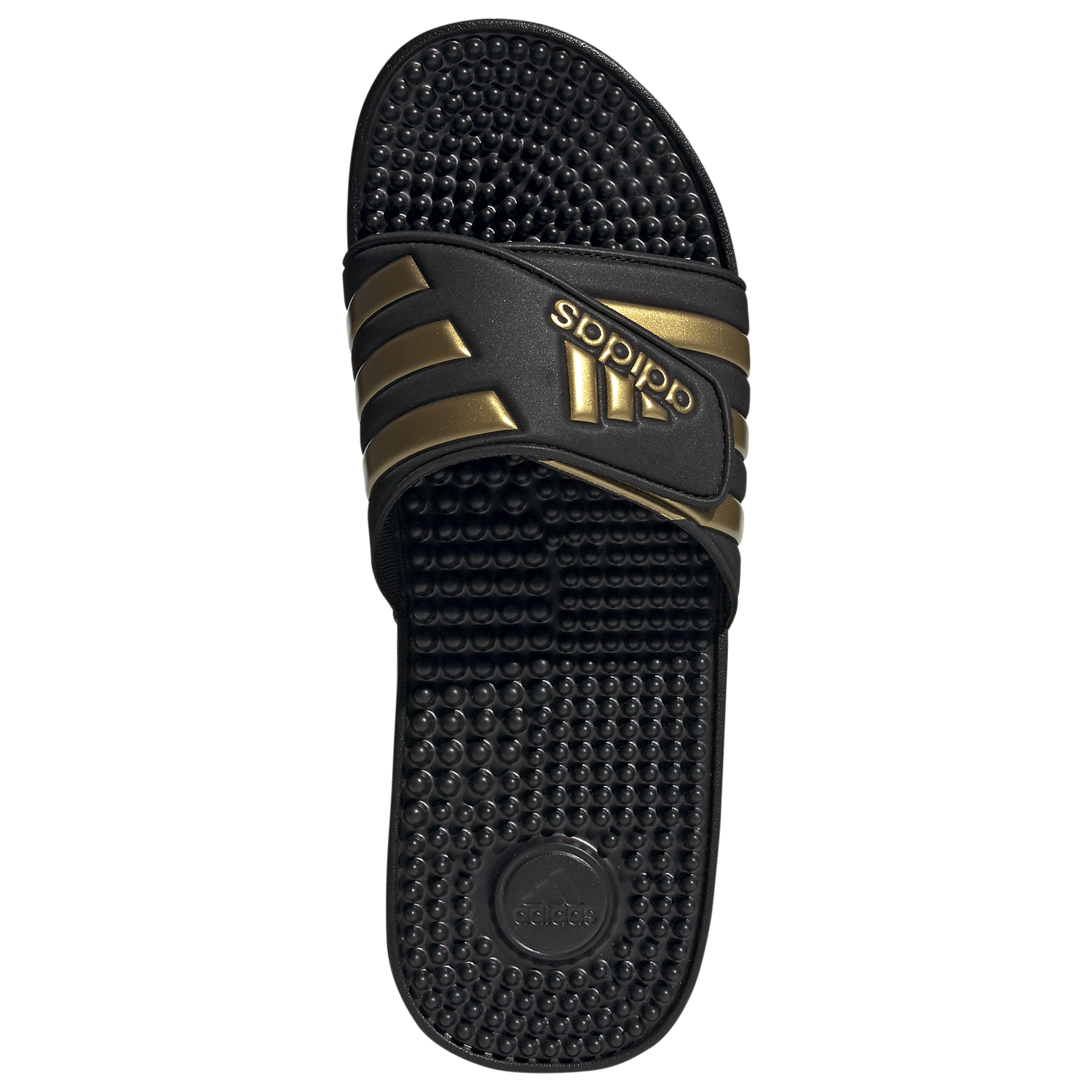 adidas Adissage Slides - Men's - Core Black/Gold Metallic/Core Black