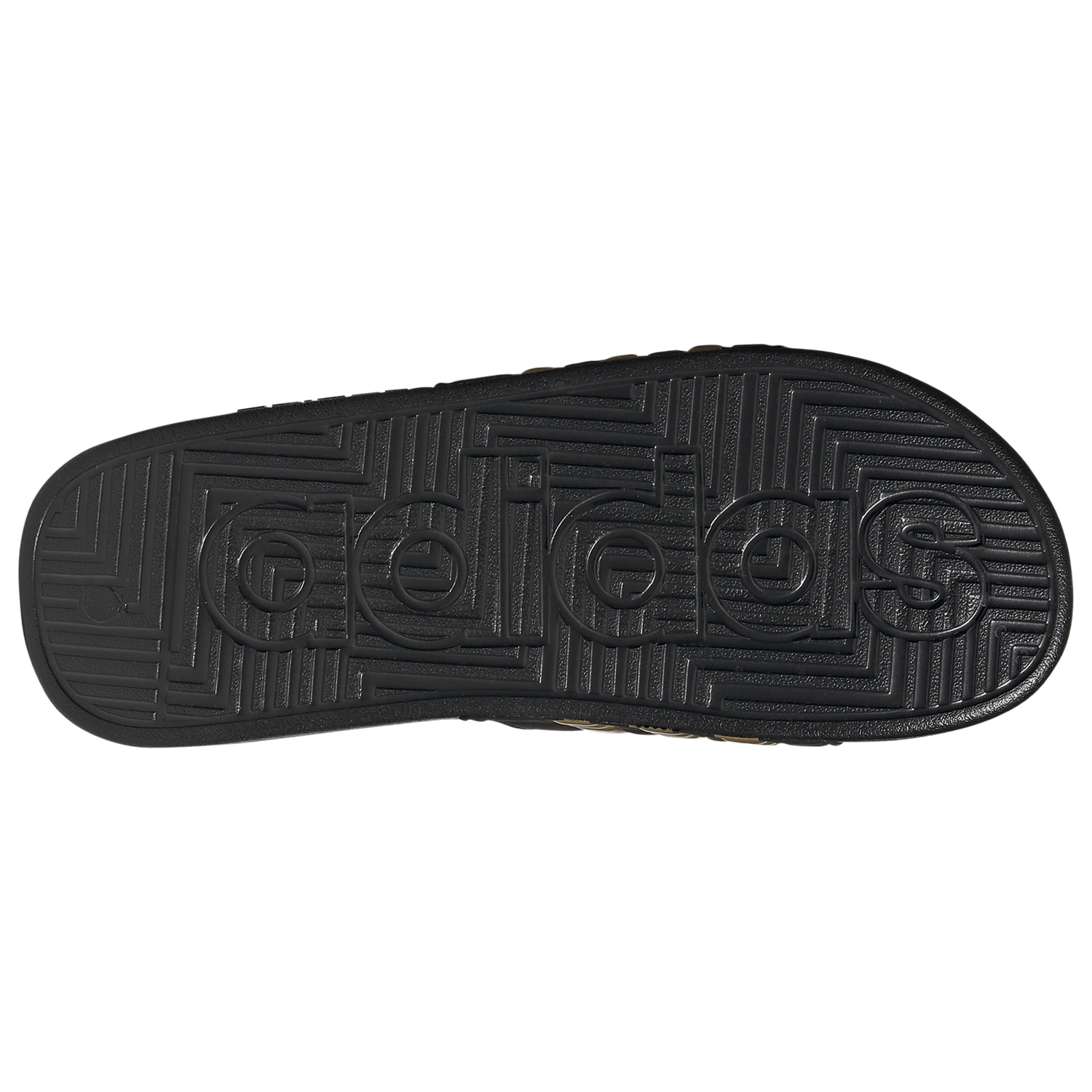 adidas Adissage Slides - Men's - Core Black/Gold Metallic/Core Black