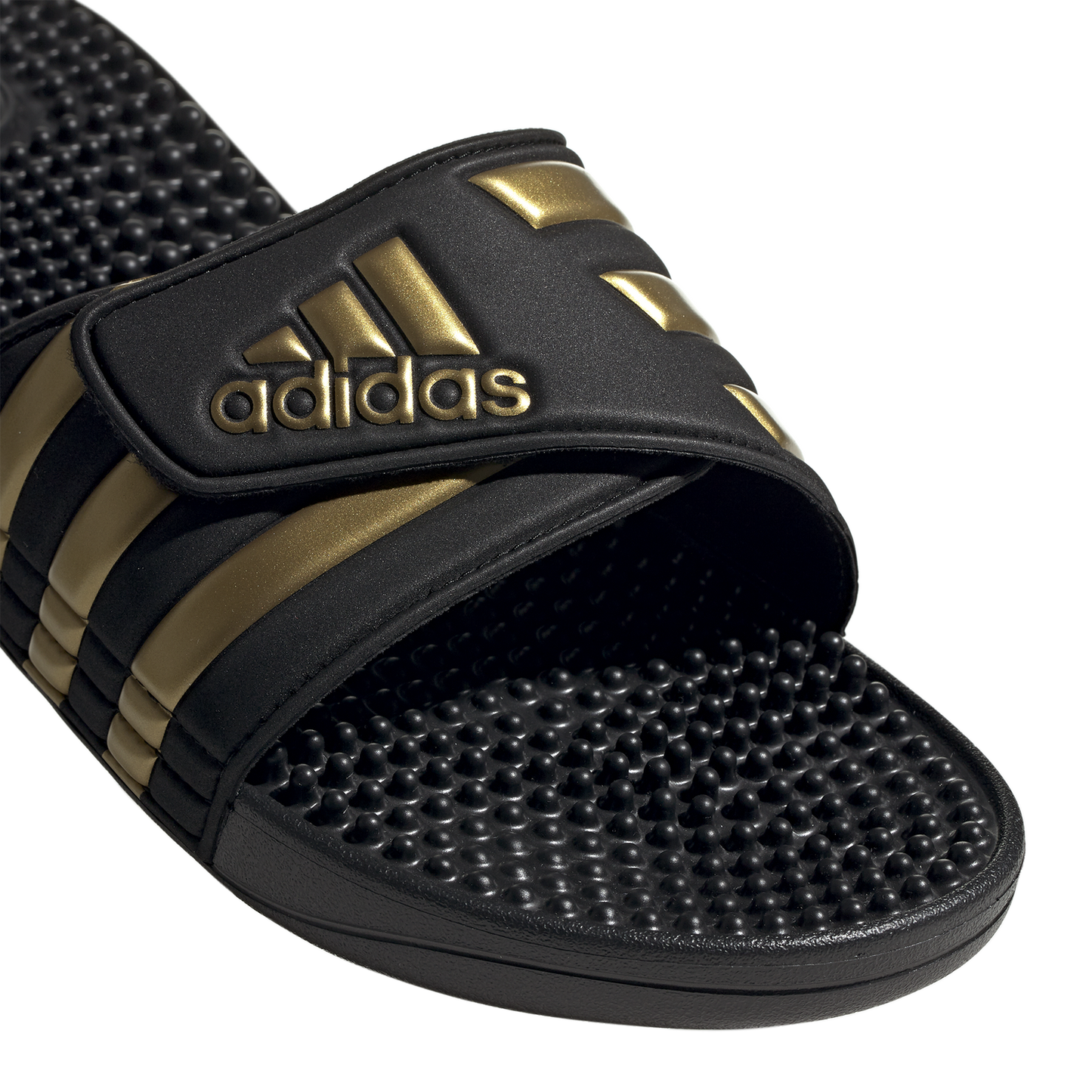 adidas Adissage Slides - Men's - Core Black/Gold Metallic/Core Black