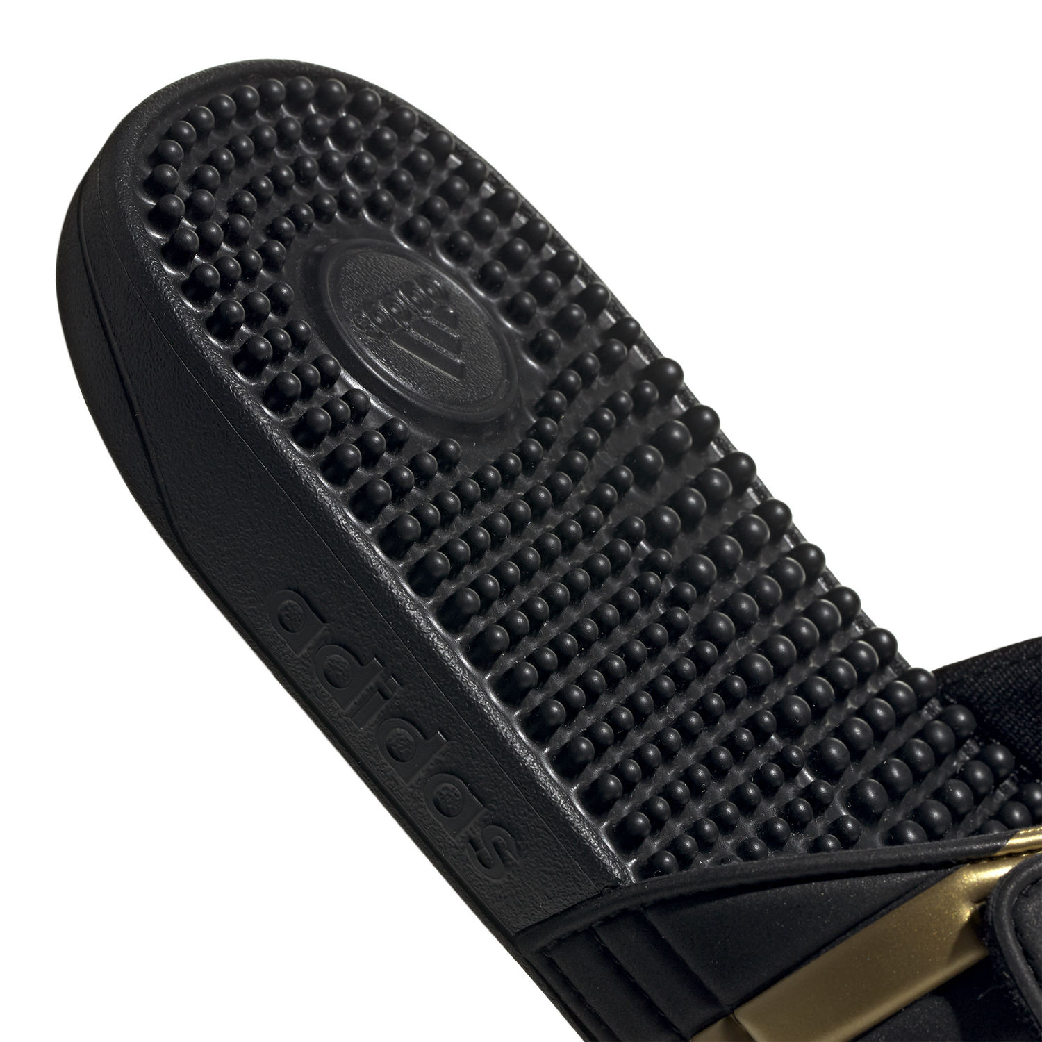 adidas Adissage Slides - Men's - Core Black/Gold Metallic/Core Black