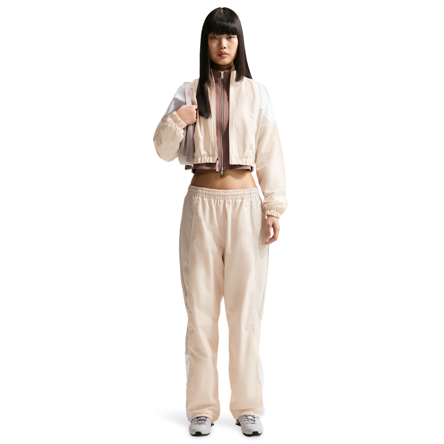 Nike NSW Shrunken Track Jacket Mod - Women's - White/Chalk/Light Bone