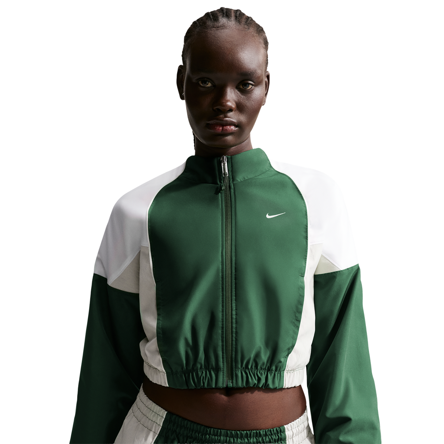 Nike NSW Shrunken Track Jacket Mod - Women's - Fir/Light Bone/White