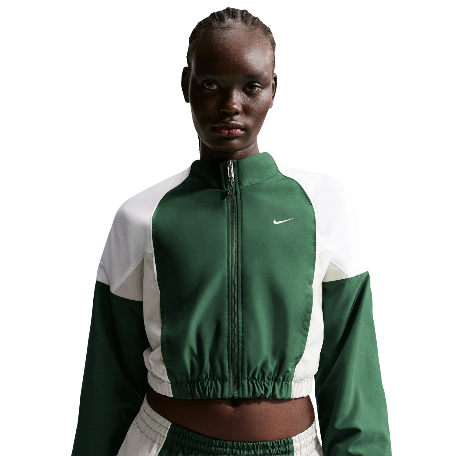 Nike NSW Shrunken Track Jacket Mod - Women's - Fir/Light Bone/White