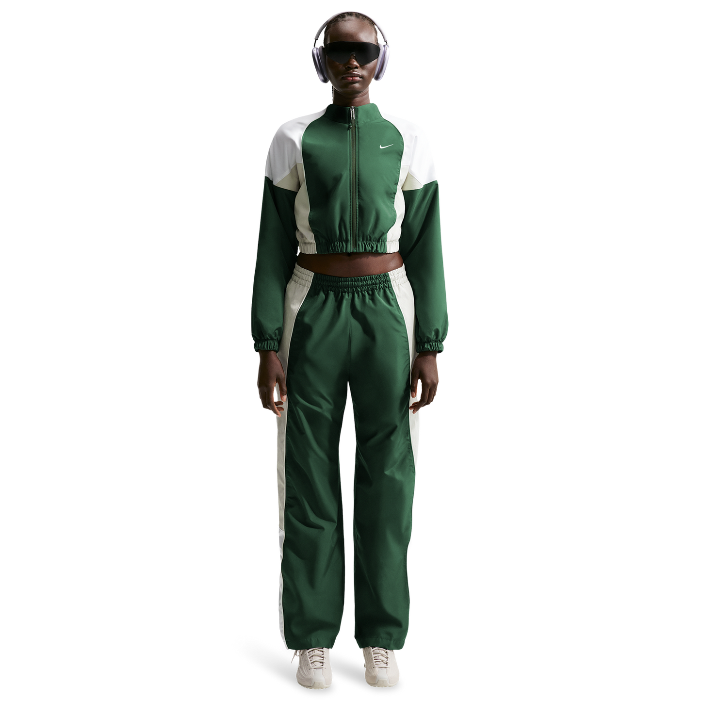 Nike NSW Shrunken Track Jacket Mod - Women's - Fir/Light Bone/White