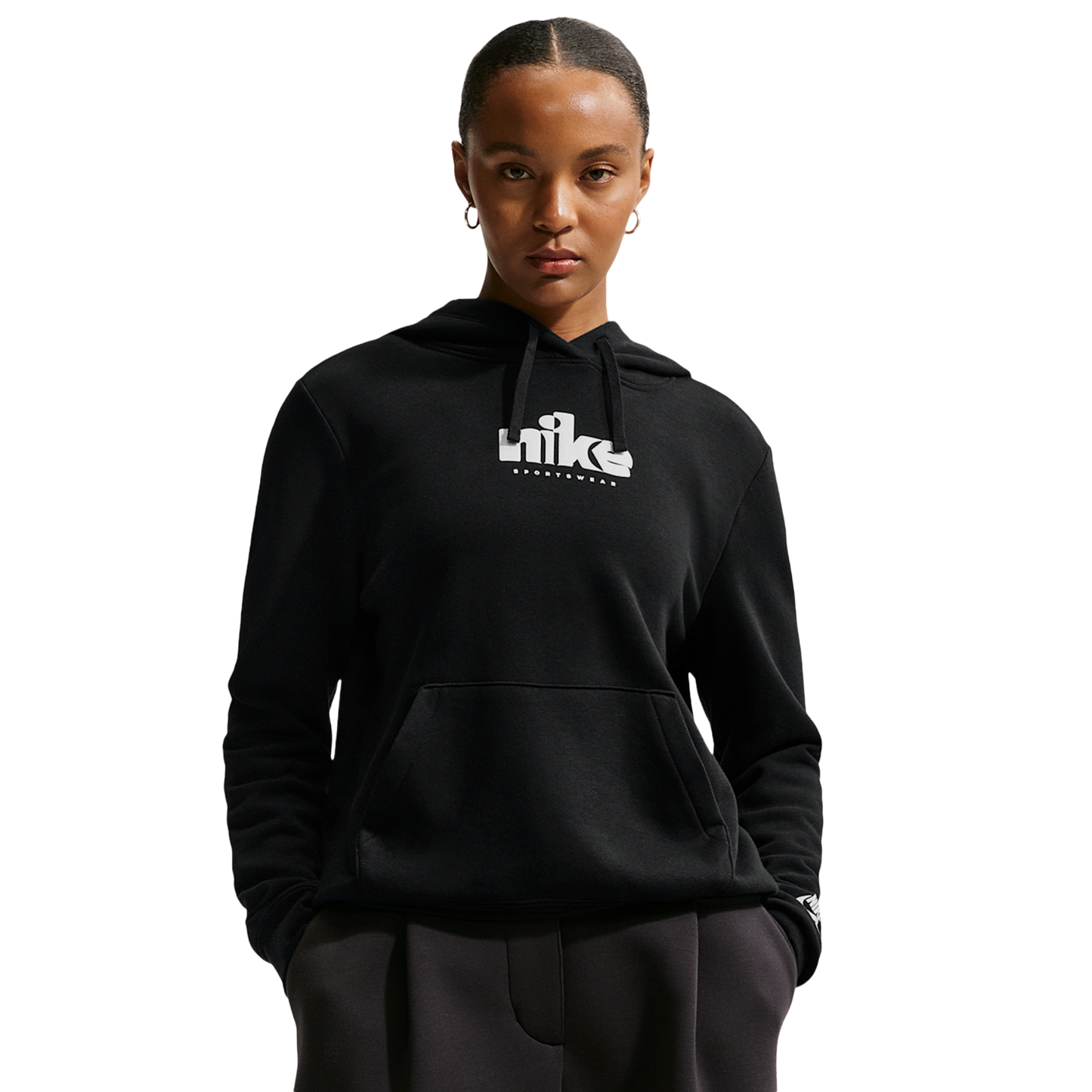 Nike NSW Club Fleece Std Gx Po Hoodie - Women's - Black/White