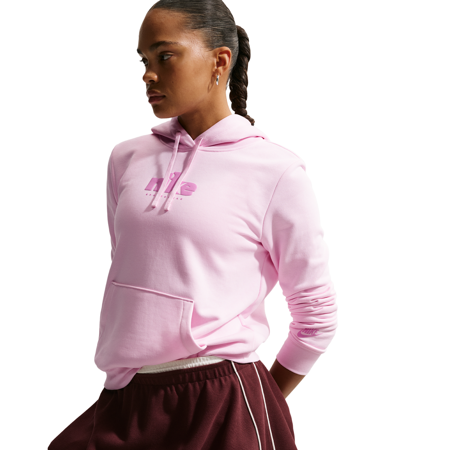 Nike NSW Club Fleece Std Gx Po Hoodie - Women's - Pink Foam/Lt Magenta