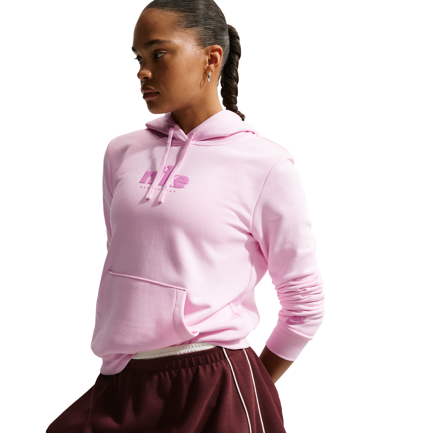 Nike NSW Club Fleece Std Gx Po Hoodie - Women's - Pink Foam/Lt Magenta