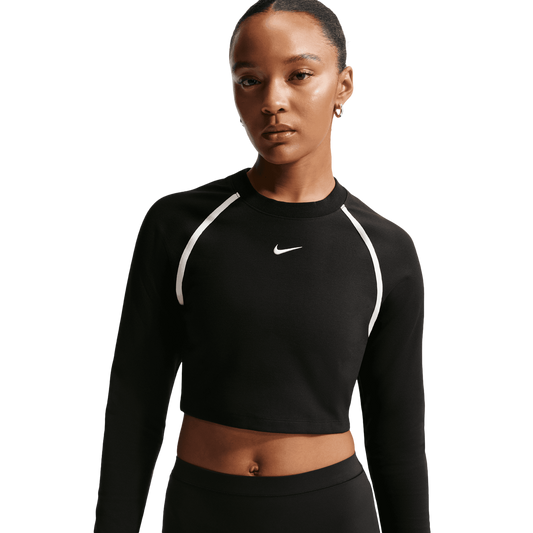 Nike NSW Street Long Sleeve Body Bold Crop - Women's - Black/Chalk