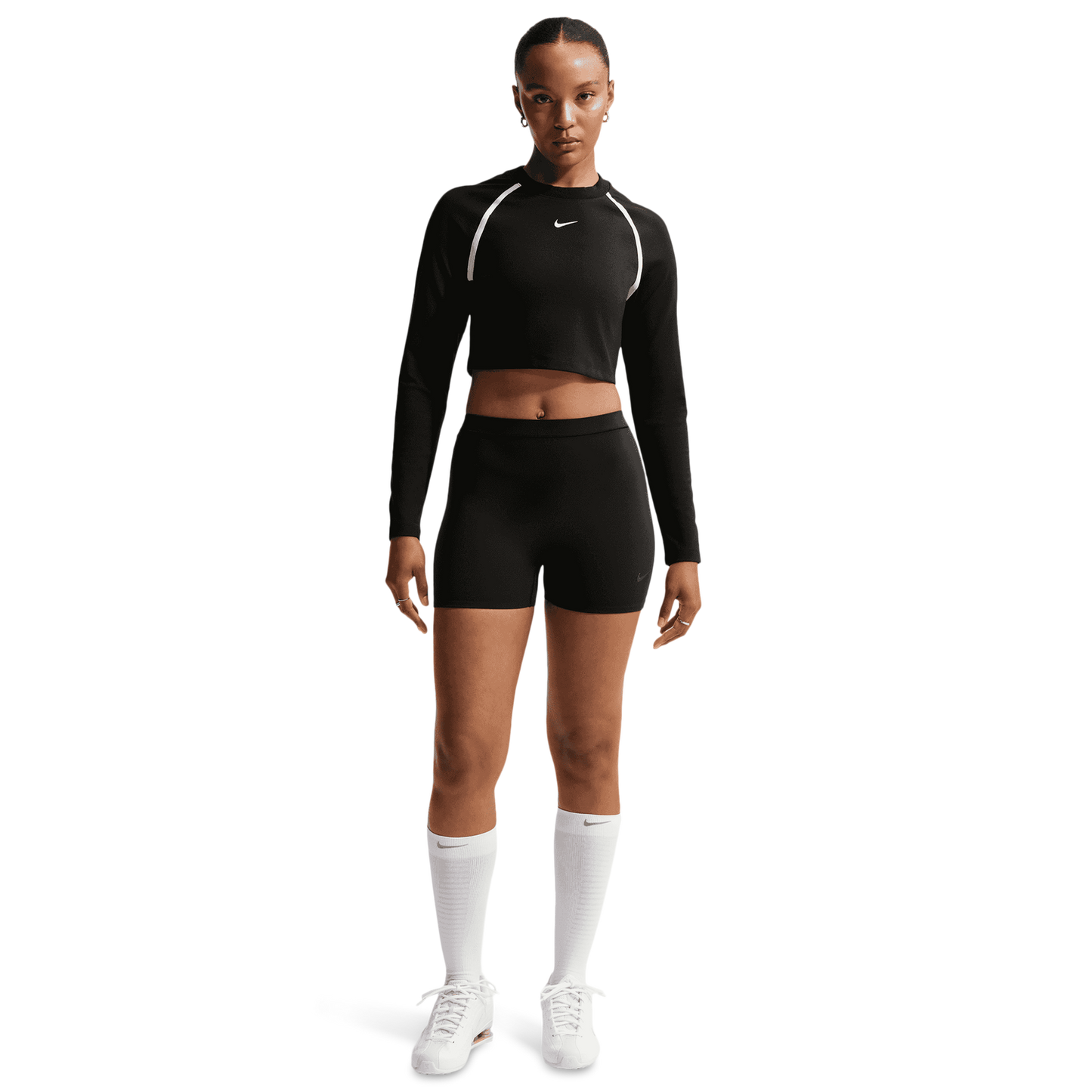 Nike NSW Street Long Sleeve Body Bold Crop - Women's - Black/Chalk