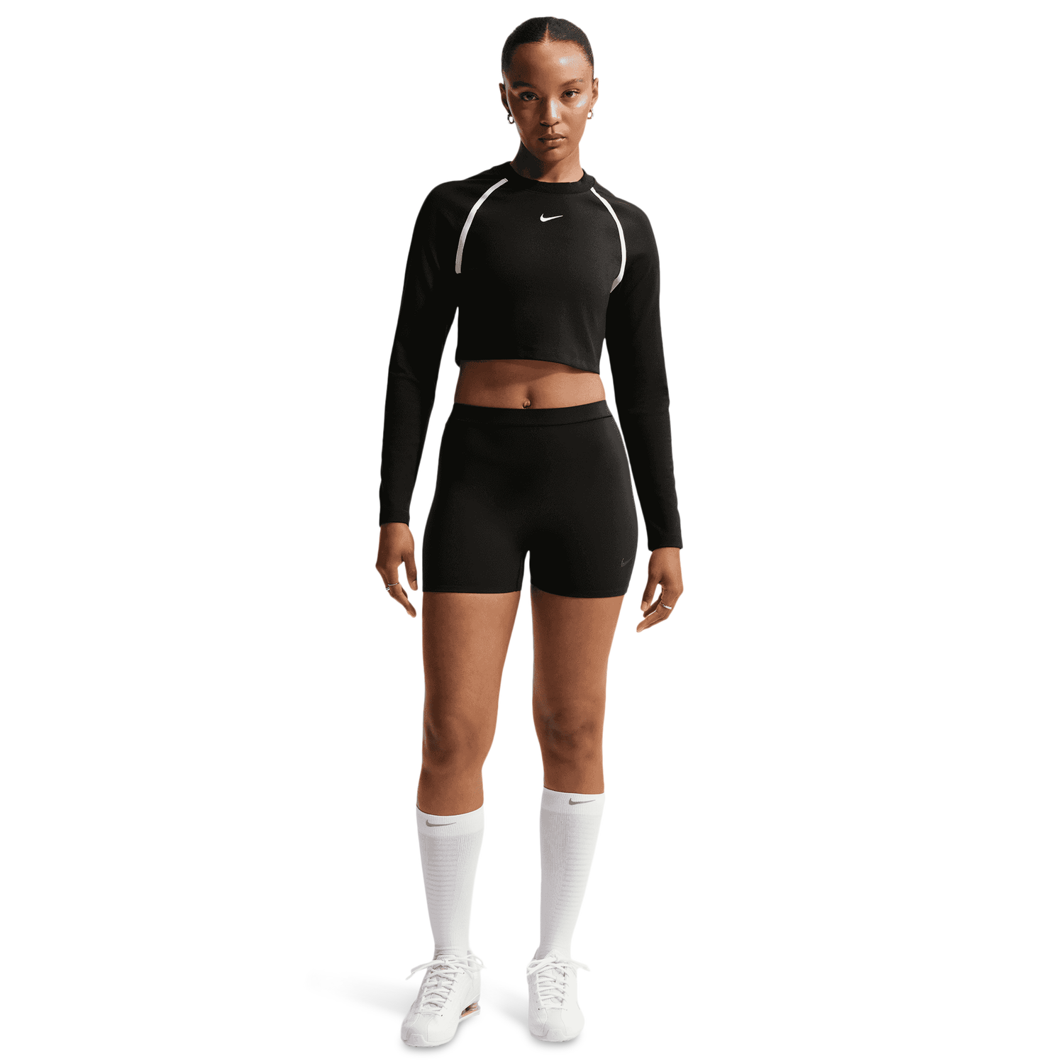 Nike NSW Street Long Sleeve Body Bold Crop - Women's - Black/Chalk