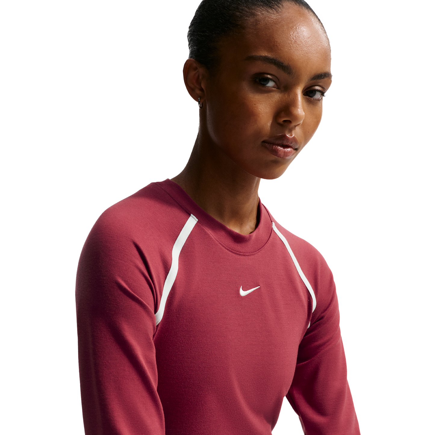 Nike NSW Street Long Sleeve Body Bold Crop - Women's - Team Crimson/Team Crimson/Chalk