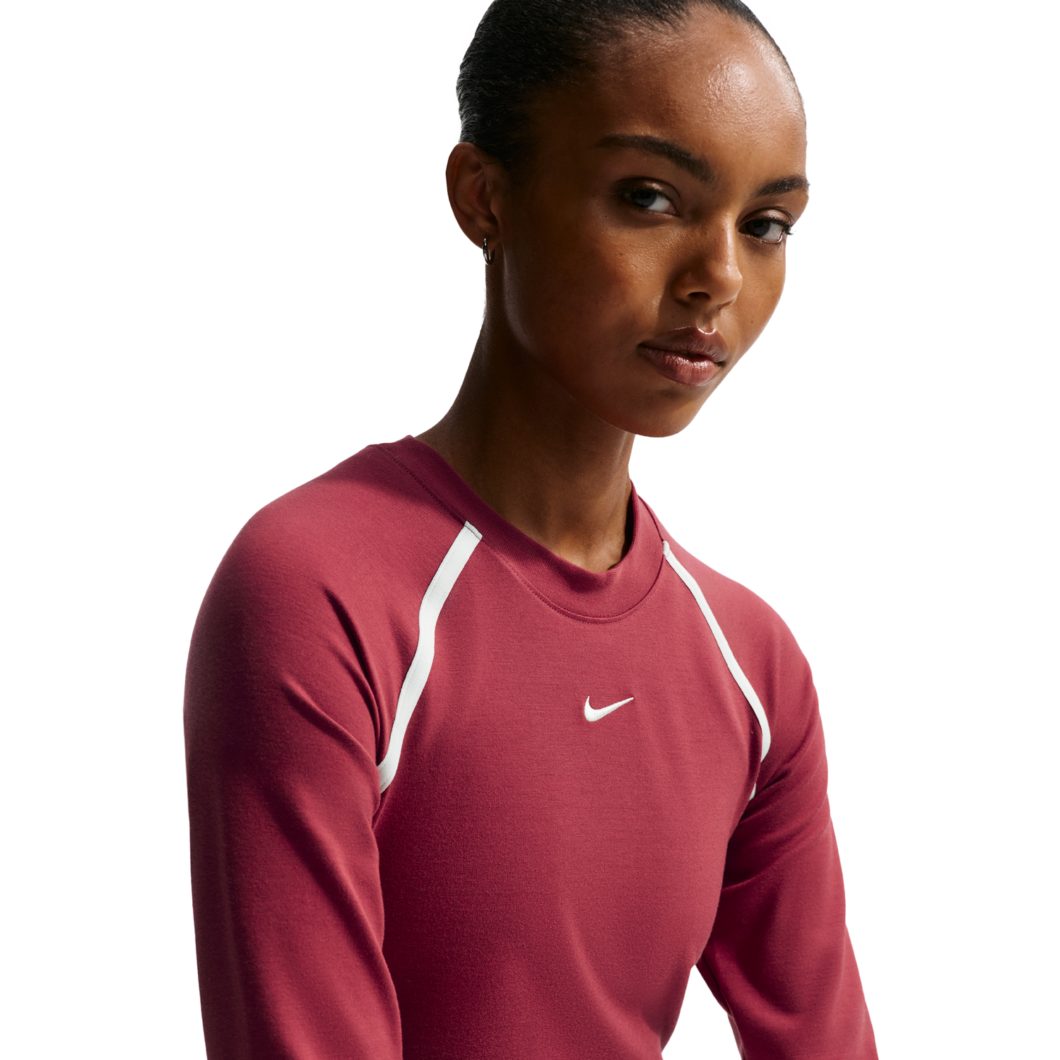 Nike NSW Street Long Sleeve Body Bold Crop - Women's - Team Crimson/Team Crimson/Chalk