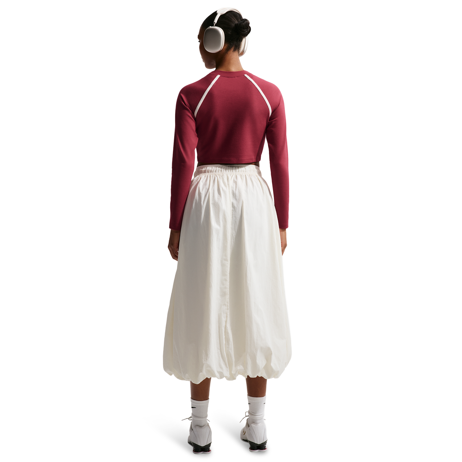 Nike NSW Street Long Sleeve Body Bold Crop - Women's - Team Crimson/Team Crimson/Chalk