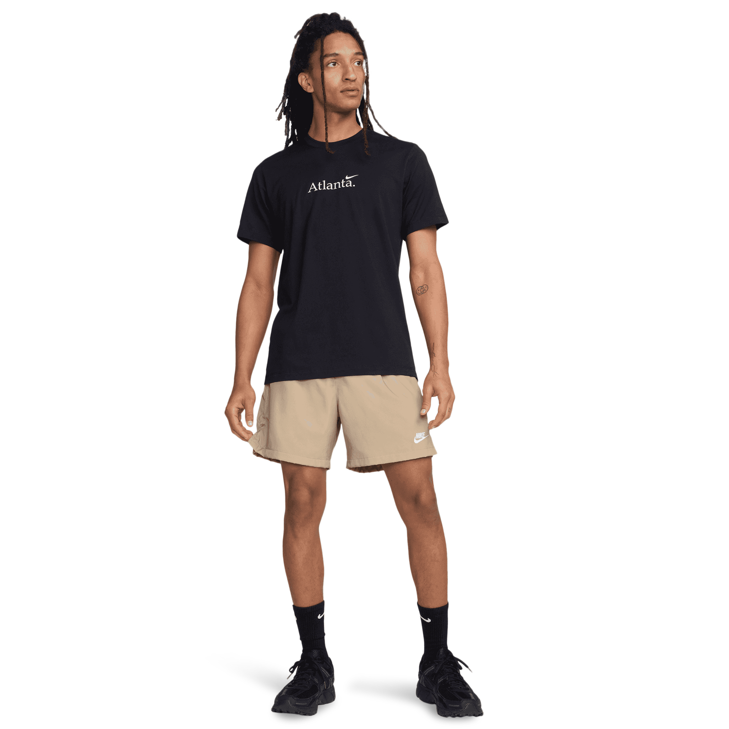 Nike Atlanta Short Sleeve Crew T-Shirt - Men's - Black/White