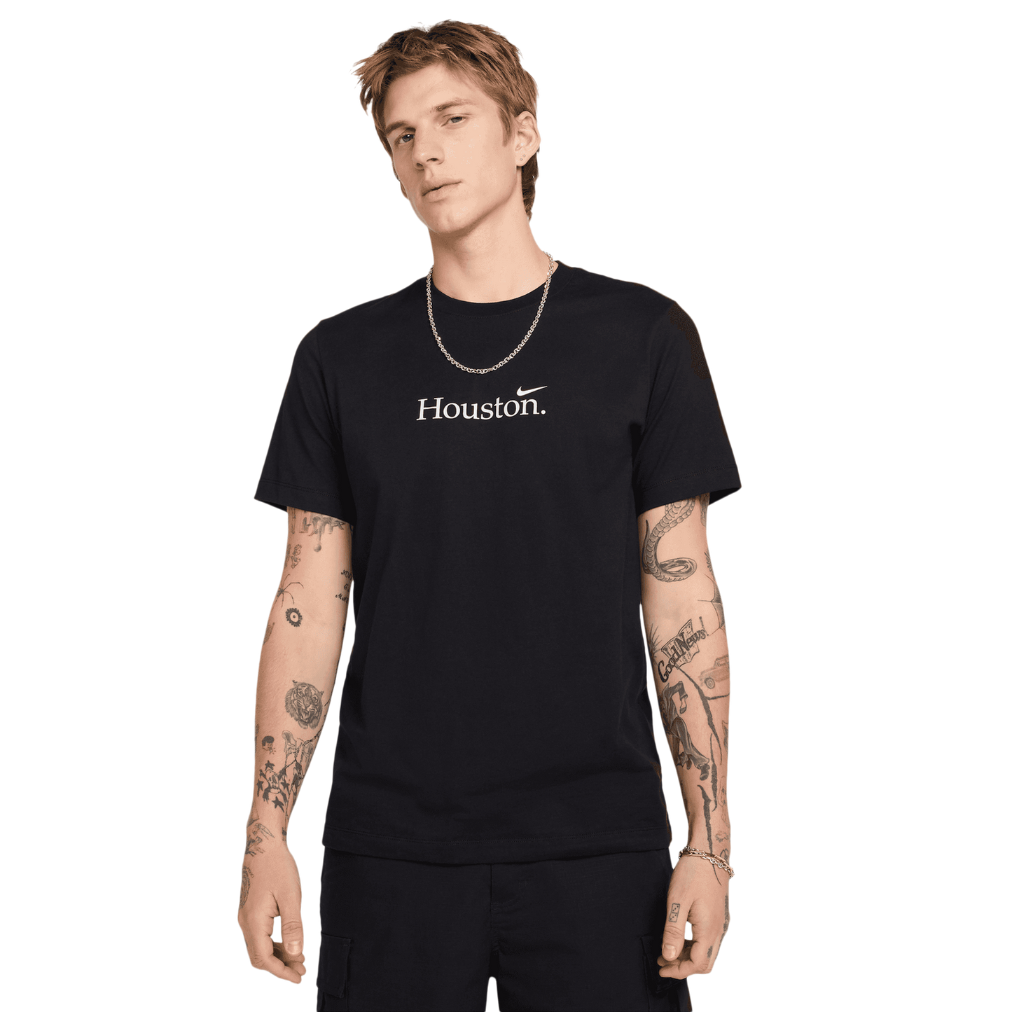 Nike Houston Short Sleeve Crew T-Shirt - Men's - Black/White