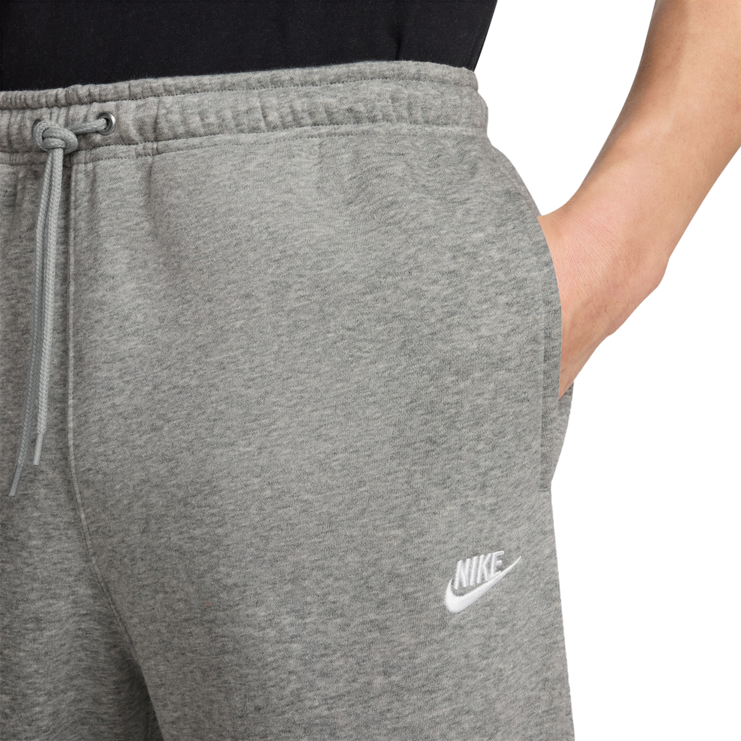 Nike Club Fleece Bungee Pants - Men's - Dark Heather Grey/White