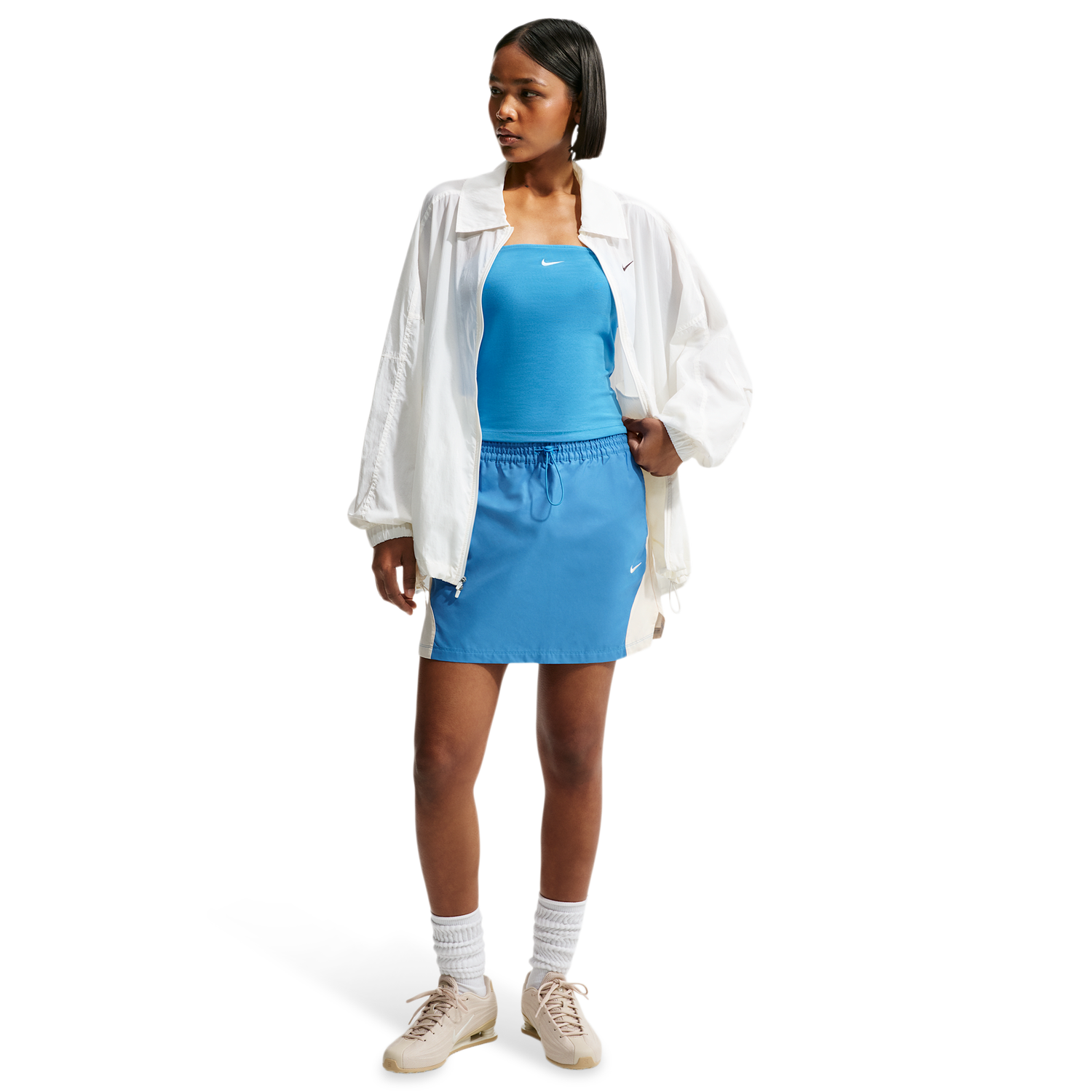 Nike NSW Street Mr Mini Skirt - Women's - Chalk/Chalk/Lt Photo Blue