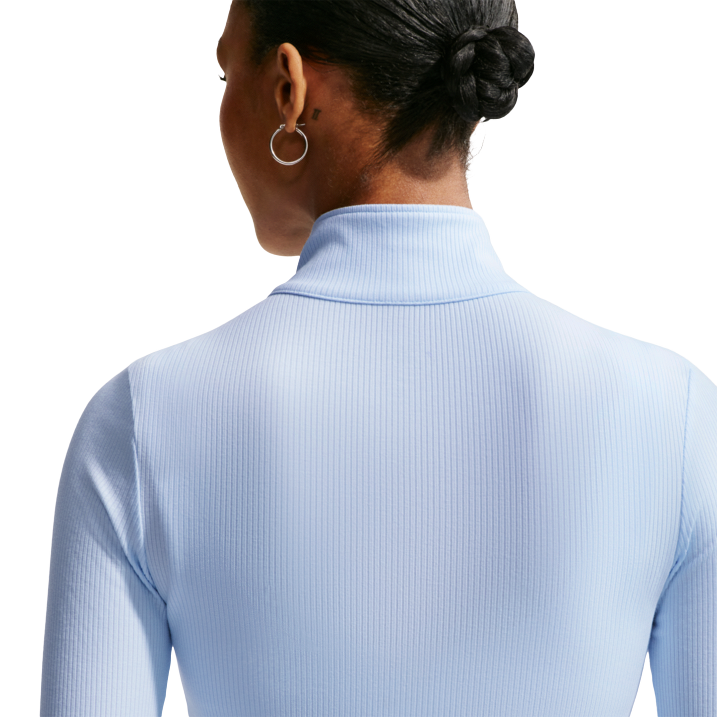 Nike NSW Chill Knit Rib Quarter-Zip LS Top - Women's - Sail/Hydrogen Blue