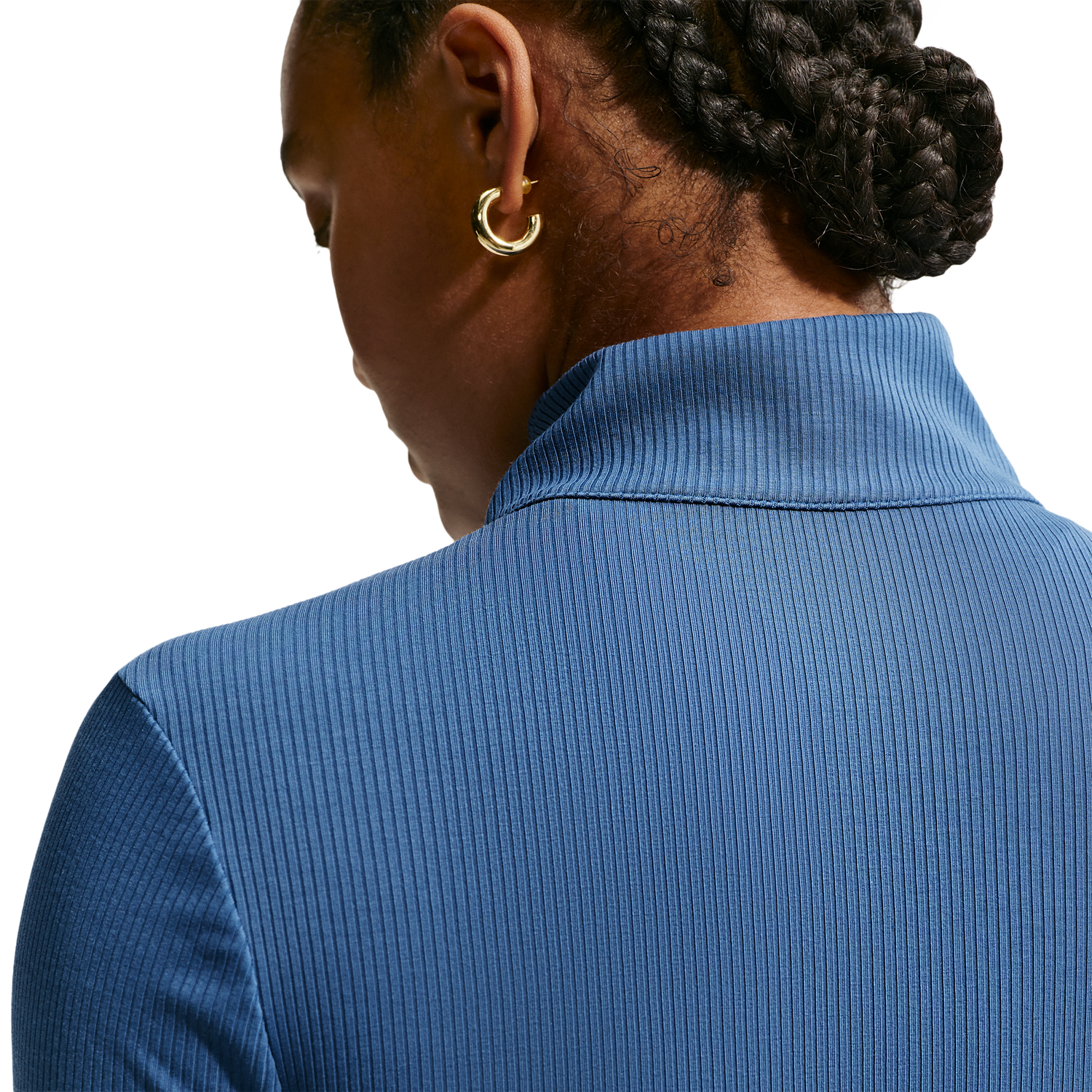 Nike NSW Chill Knit Rib Quarter-Zip LS Top - Women's - Mystic Navy/Sail