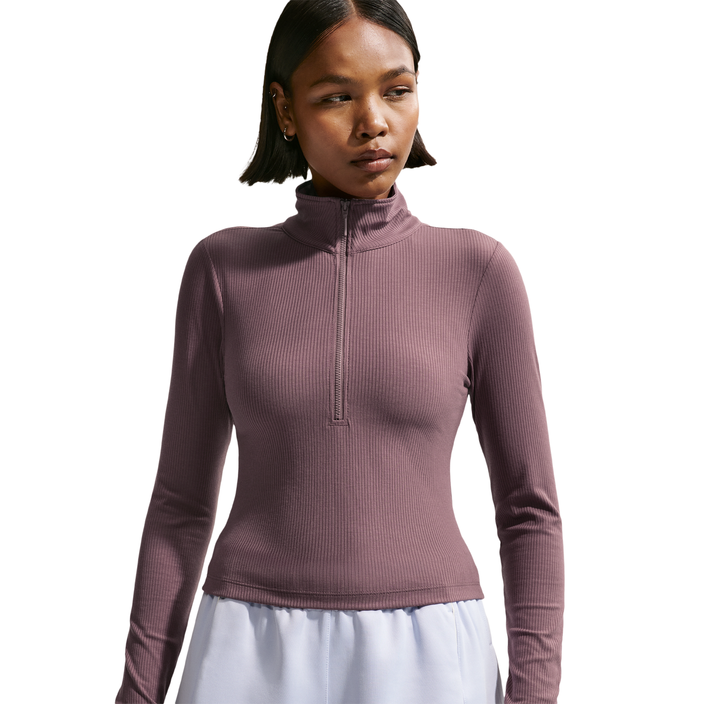 Nike NSW Chill Knit Rib Quarter-Zip LS Top - Women's - Tattoo/Sail