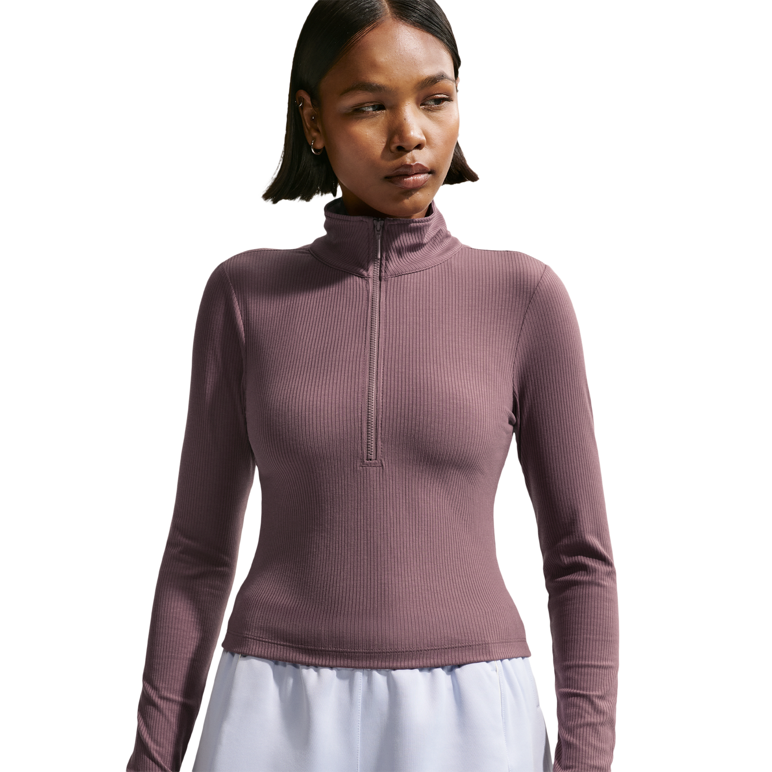Nike NSW Chill Knit Rib Quarter-Zip LS Top - Women's - Tattoo/Sail