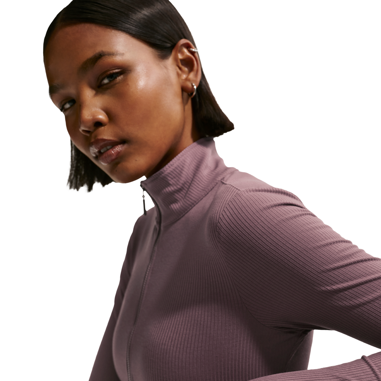 Nike NSW Chill Knit Rib Quarter-Zip LS Top - Women's - Tattoo/Sail