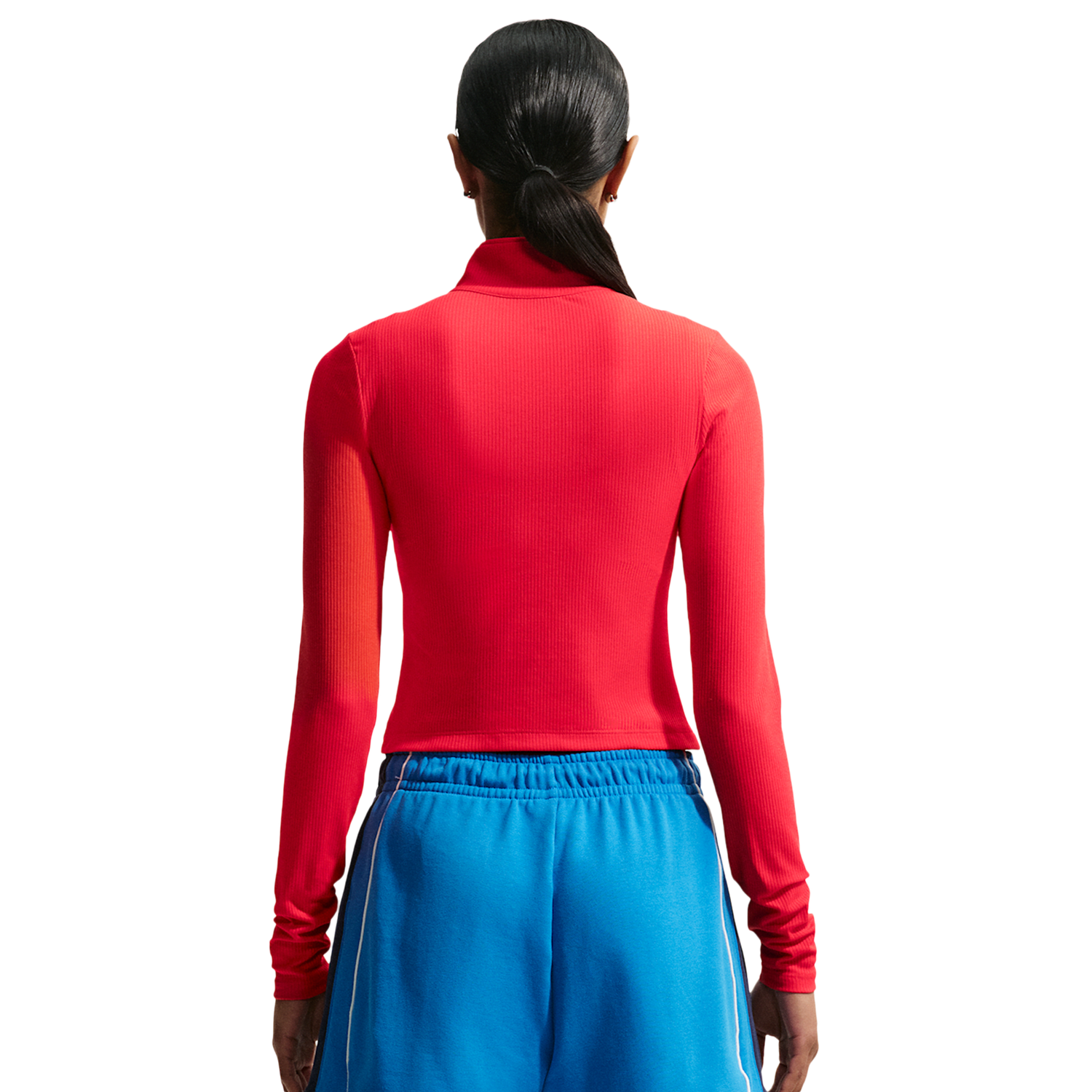 Nike NSW Chill Knit Rib Quarter-Zip LS Top - Women's - Lt Crimson/Sail