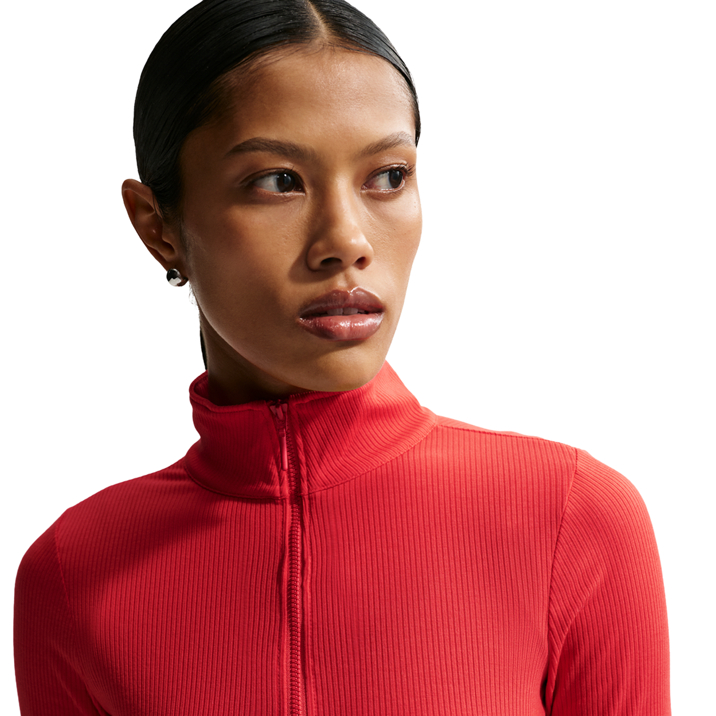 Nike NSW Chill Knit Rib Quarter-Zip LS Top - Women's - Lt Crimson/Sail
