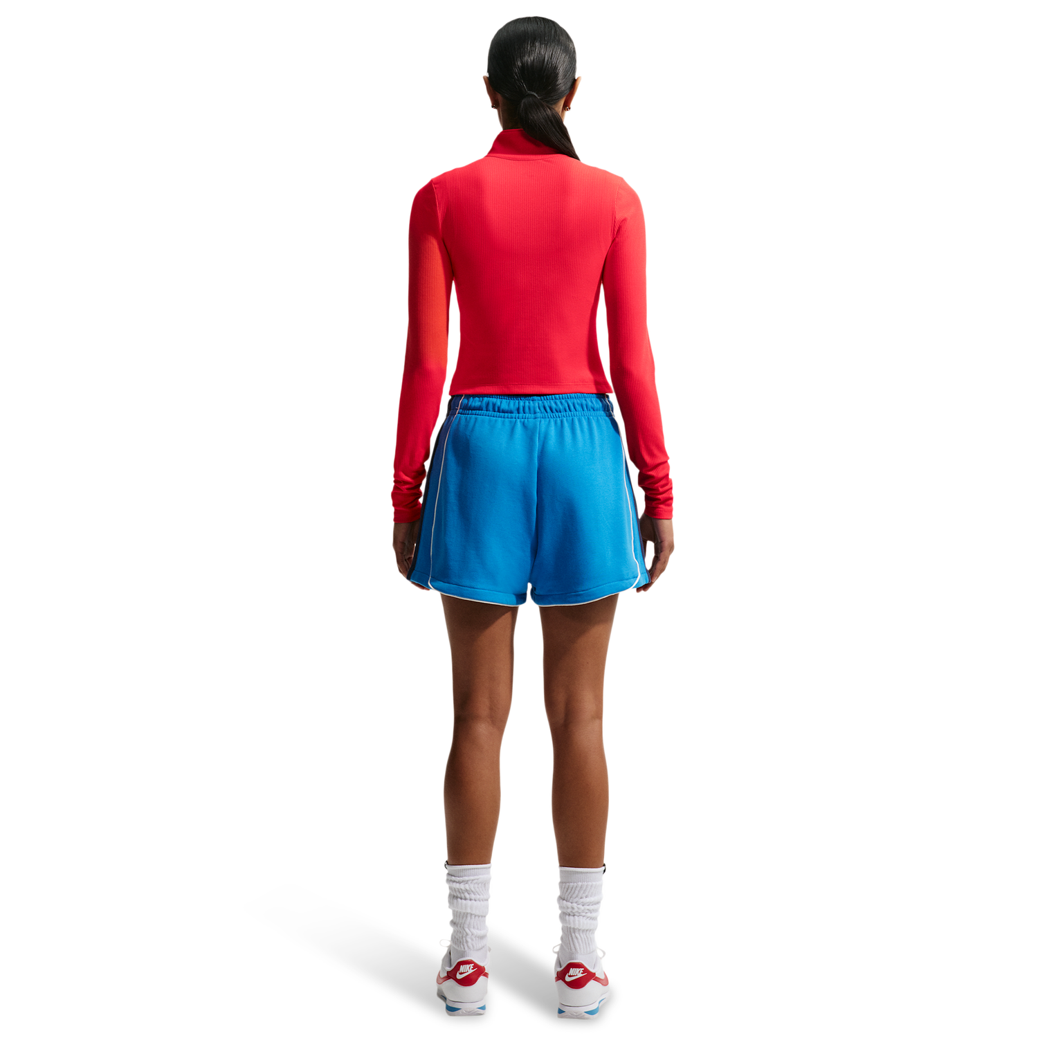 Nike NSW Chill Knit Rib Quarter-Zip LS Top - Women's - Lt Crimson/Sail